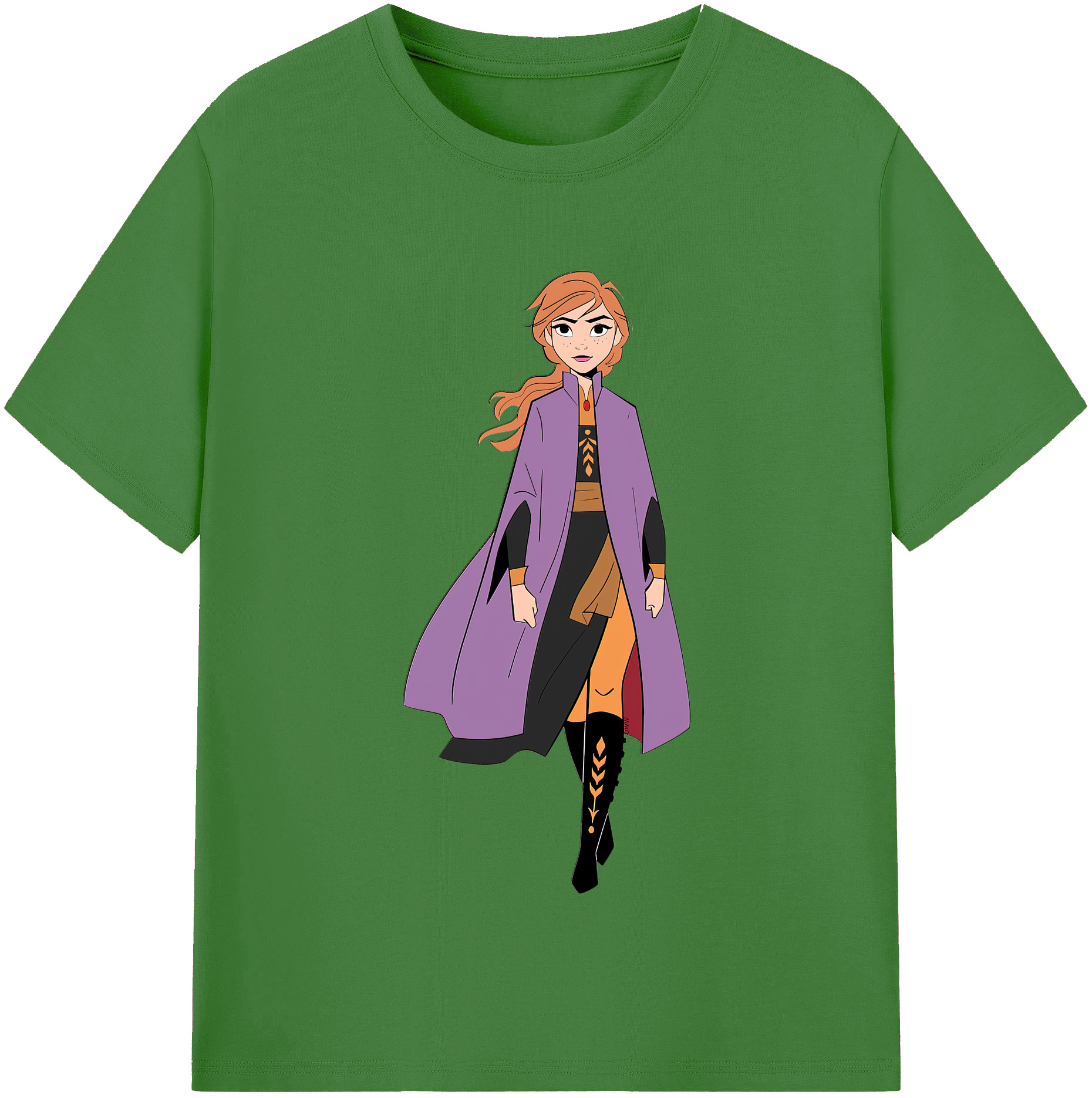 （画像用） アナと雪の女王 アンナ エルサ Frozen Anna Elsa レディースカジュアルプリントTシャツ（綿100％）